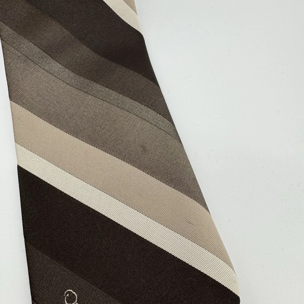 Oscar De La Renta Silk Tie Lot of 3 Striped Brown Red Blue 56